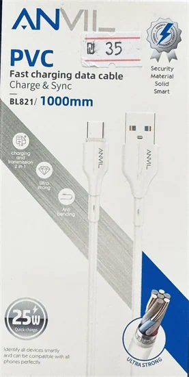 כבל USB TO type c מחברת ANVIL